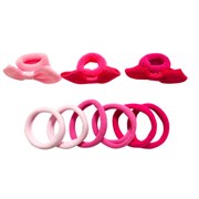 Резинка для волос НАБОР 9 шт., мягкие, medium size, ассорти форм, оттенки розового, MONTE VITA (МОНТЕ ВИТА), 457107