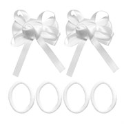 Набор для волос 6 шт.: 2 банта на заколке, 4 резинки, белый, MONTE VITA (МОНТЕ ВИТА), 457116