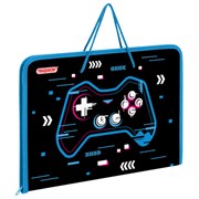 Папка для труда на молнии с ручками ПИФАГОР А4, 1 отделение, пластик, органайзер, "Lucky gamer", 273390