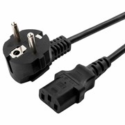 Кабель питания 1,8 м, CABLEXPERT, Schuko-C13, 3x0,5 мм2, 6 A, с заземлением, черный, PC-186