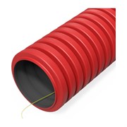 Гибкая гофрированная двустенная труба Промрукав ПНД тип 450 SN29 с зондом красная d40 100м