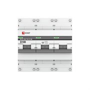 Трехполюсный автомат EKF PROxima 100А D ВА47-100 10кА