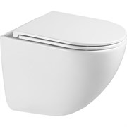 Унитаз подвесной Lemark GLAZER безободковый с сиденьем микролифт, смыв вихревой Торнадо 3.0, белый глянец