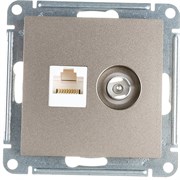 Розетка Systeme Electric ТВ + компьютерная RJ45 2-ая Шампань категории 5Е