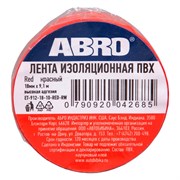 Изолента ABRO ET-912-18-10-RED-RW