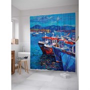 Шторка-занавеска для ванной JoyArty Корабельное разнообразие