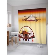 Шторка-занавеска для ванной JoyArty Фудзияма на японском веере