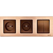 Двухклавишный выключатель + розетки Metronex Комплект-3