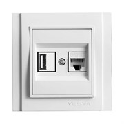 Розетка для USB + сетевого кабеля LAN Metronex Verona