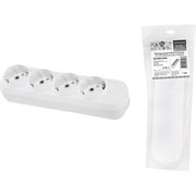 Розеточная колодка TDM ELECTRIC 4 гнезда 2П+3 16А 250В белая серии Народная