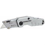 Алюминиевый складной быстросменный нож WORKPRO WP211010