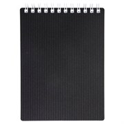 Блокнот МАЛЫЙ ФОРМАТ А7, 80 л., гребень, обложка пластик "VELVET", клетка, HATBER, черный, 081561, 80Б7В1гр_01601