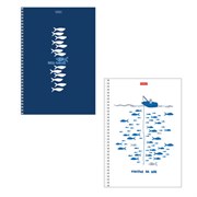 Тетрадь А4 80 л., HATBER, гребень, клетка, Soft-touch ламинация, цветной срез, "Рыба моя" (микс), 090167, 80Т4лВ1гр