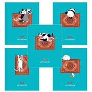 Тетрадь А5 48 л., HATBER скоба, клетка, обложка картон, "На ковре" (микс в спайке), 088375, 48Т5В1