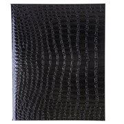 Тетрадь бумвинил А5 48 л., скоба, офсет №1, клетка, с полями, "ЧЕРНАЯ Metallic", CROCO, HATBER, 072232, 48Т5бвВ1