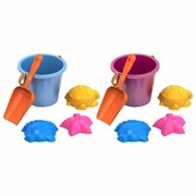 Набор для игр в песке: ведерко, совочек, 3 формочки "Морские", НОРДПЛАСТ, 44