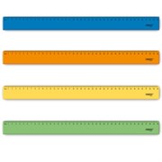 Линейка пластиковая 40 см ПИФАГОР, неоновая, ассорти, 210844