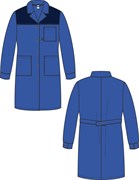 Халат женский Лигор (тк.Смесовая,210), васильковый/т.синий