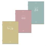 Тетрадь А4, 96 л., BRAUBERG, скоба, клетка, глянцевый лак, "Pastel", (микс в спайке), 405323