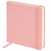 Скетчбук, слоновая кость 140 г/м2 120х120 мм, 80 л., КОЖЗАМ, резинка, BRAUBERG ART CLASSIC, пастель розовый, 116876
