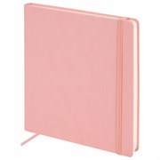 Скетчбук, слоновая кость 140 г/м2 200х200 мм, 80 л., КОЖЗАМ, резинка, BRAUBERG ART CLASSIC, пастель розовый, 116880