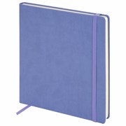 Скетчбук, слоновая кость 140 г/м2 200х200 мм, 80 л., КОЖЗАМ, резинка, BRAUBERG ART CLASSIC, пастель сиреневый, 116881