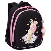 Ранец GRIZZLY анатомическая спинка, c брелоком, для девочек, "YUMMY", 36х28х20 см, RAz-586-14/1