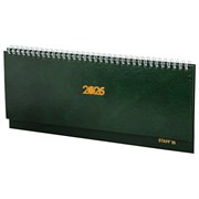 Планинг датированный 2026 300х130 мм, STAFF, гребень, обложка бумвинил, 64 л., зеленый, 117361