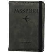 Обложка для паспорта и документов с защитой от считывания, 9 карманов, резинка, экокожа, графитовая, BRAUBERG, 238753