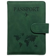 Обложка для паспорта и документов с защитой от считывания, 9 карманов, магнит, экокожа, зеленая, BRAUBERG, 238758