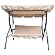 Качели садовые DASWERK (ДАСВЕРК) "COMFORT SC-003", 3 места, Ш170хГ110хВ153 см, мягкое сиденье, кофейный, 680052