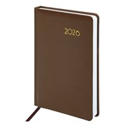 Ежедневник датированный 2026, А5, 138x213 мм, BRAUBERG "Select", балакрон, коричневый, 117087