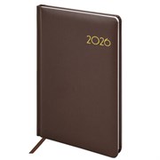 Еженедельник датированный 2026, А5, 145х215 мм, BRAUBERG "Select", балакрон, коричневый, 117183