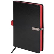 Ежедневник датированный 2026 А5 138x213 мм, BRAUBERG "Inspiration", под кожу, цветной срез, черный, 117473