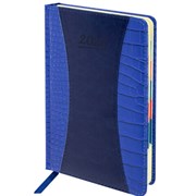 Ежедневник датированный 2026 А5 148х218 мм, GALANT "CombiContract", под кожу, темно-синий, 117486