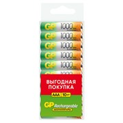 Батарейки аккумуляторные GP ReEnergy Ni-Mh мизинчиковые КОМПЛЕКТ 10 шт., ААА (HR03), 950 mAh, 100AAAHCRGY, 100AAAHC-CRB10