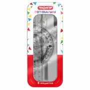 Готовальня ПИФАГОР, 8 предметов: циркуль 120 мм, чертежные принадлежности, металлический пенал, 210859