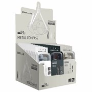 Готовальня STAFF "College" 2 предмета: циркуль 120 мм, запасные грифели, пластиковый пенал, дисплей, ассорти, 210862