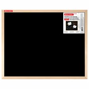 Доска для мела магнитная 45х60 см, черная, деревянная рамка, BRAUBERG "Wood", 238802