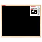 Доска для мела магнитная 50х70 см, черная, деревянная рамка, BRAUBERG "Wood", 238803