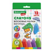 Восковые мелки фигурные BRAUBERG KIDS "Капельки", 12 цветов, 273094