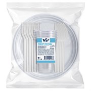 Набор одноразовой посуды на 6 персон, 24 предмета (вилка, нож, стакан, тарелка)