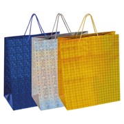 Пакет подарочный 41x19x49 см (XXL), НАБОР 3 шт., 3 дизайна, голография, ЗОЛОТАЯ СКАЗКА, 609738
