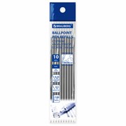 Стержни шариковые масляные BRAUBERG "WRITING 3.0", мягкое письмо, 140 мм, КОМПЛЕКТ 10 ШТ., СИНИЕ, игольчатый узел 0,5 мм, 170414