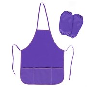 Фартук с нарукавниками для уроков труда ПИФАГОР, 3 кармана, увеличенный размер, 45x60 см, фиолетовый, 273748