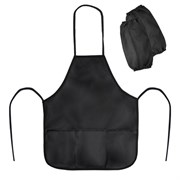 Фартук с нарукавниками для уроков труда ПИФАГОР, 3 кармана, стандартный размер, 44x55 см, черный, 273755