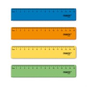 Линейка пластиковая 15 см, ПИФАГОР, неоновая, ассорти, с волнистым краем, 210825