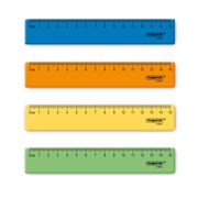 Линейка пластиковая 15 см, ПИФАГОР, неоновая, ассорти, 210826