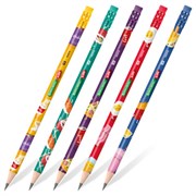 Карандаш чернографитный с принтом BRAUBERG KIDS "FOOD", 1 шт., HB, с ластиком, корпус ассорти, 182018