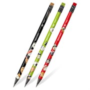 Карандаш чернографитный с принтом BRAUBERG "JAPAN FOOD", 1 шт., HB, с ластиком, корпус ассорти, 182022